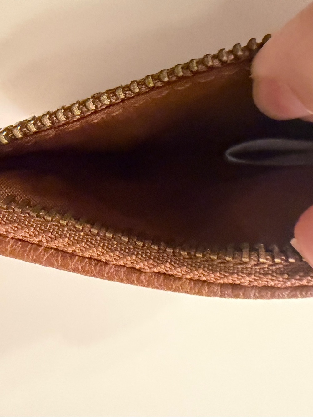 Fossil Chestnut Brown Leather Card Case with Gold Accents - Picture 5 of 5